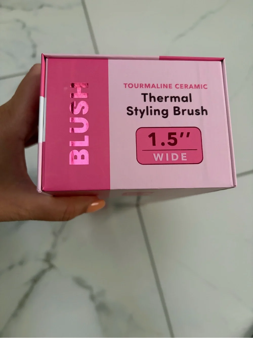 BLUSH Thermal Styling Brush 1.5” Tourmaline Ceramic 410°F Pink Black